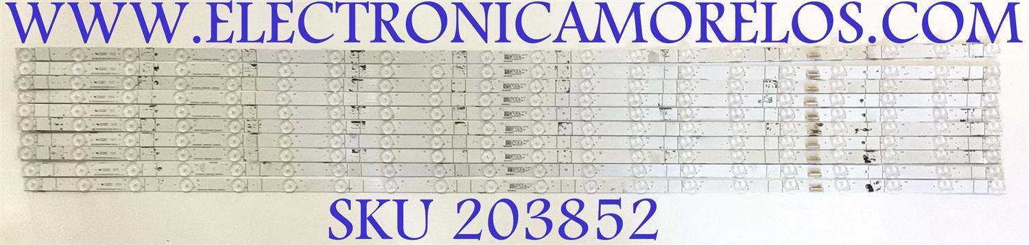 KIT DE LED'S PARA TV HISENSE ( 10 PZ ) / NUMERO DE PARTE CRH-BX55V63030T102091T / HD550V6U52 / 2019012901 / SVH550F21 / PANEL HD550V6U52\S0\FJ\GM\ROH / MODELO 55H9F